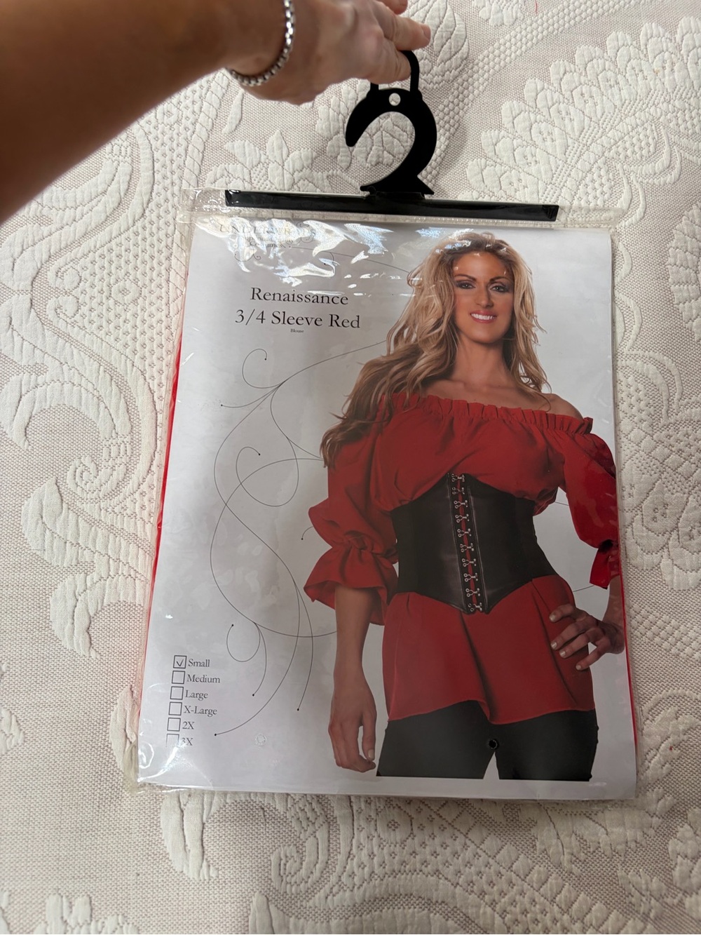 NWT Renaissance 3/4 Sleeve Red Women’s Top costume small pirate wench Halloween